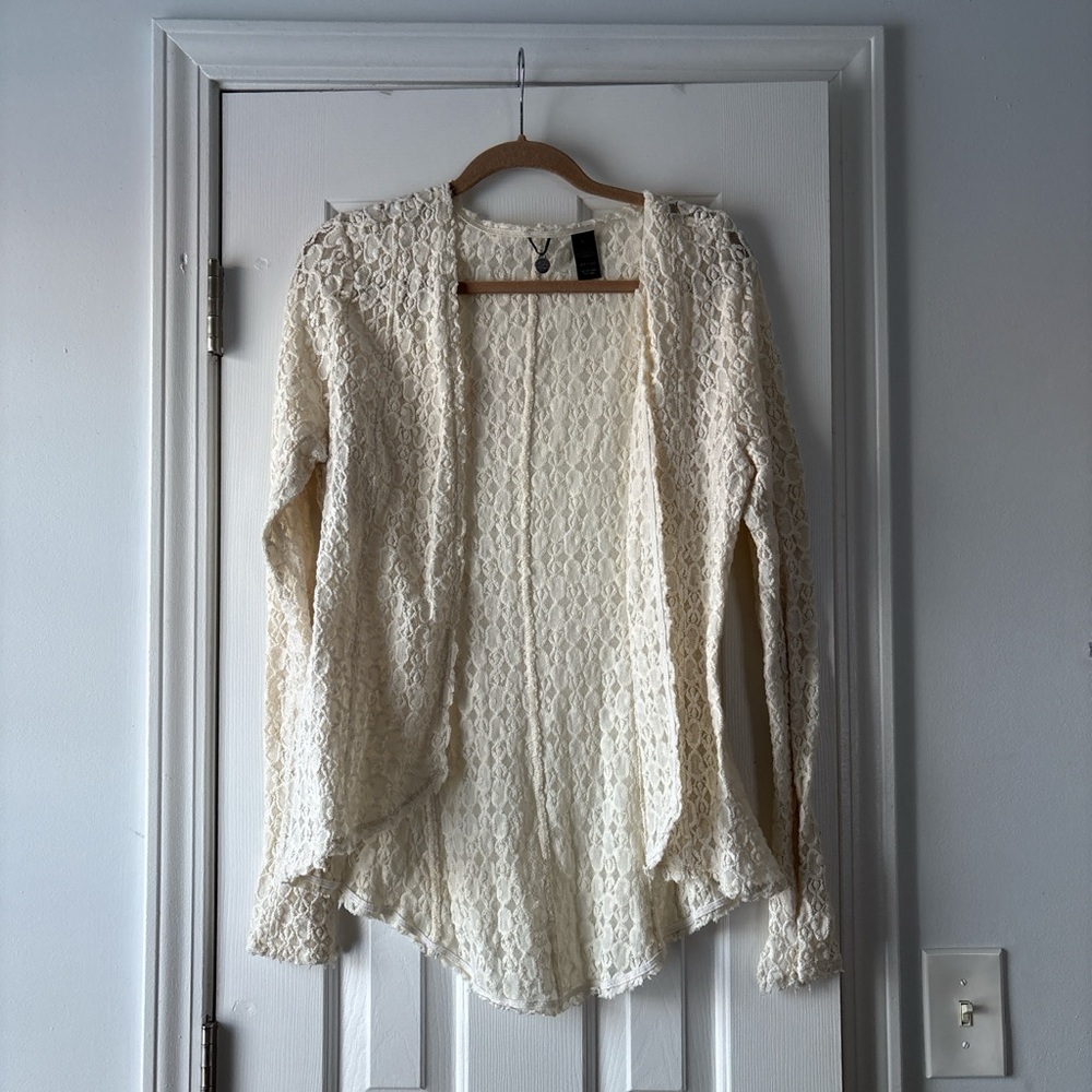 SOLD BKE Cream Lace Women's Cardigan